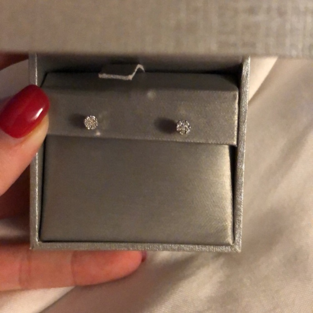 Diamond Flower Stud Earrings